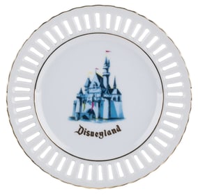 A Disneyland Sleeping Beauty Castle Slotted Plate.
