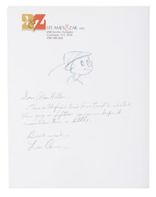 A Pinocchio Drawing Signed By Lee Ames.