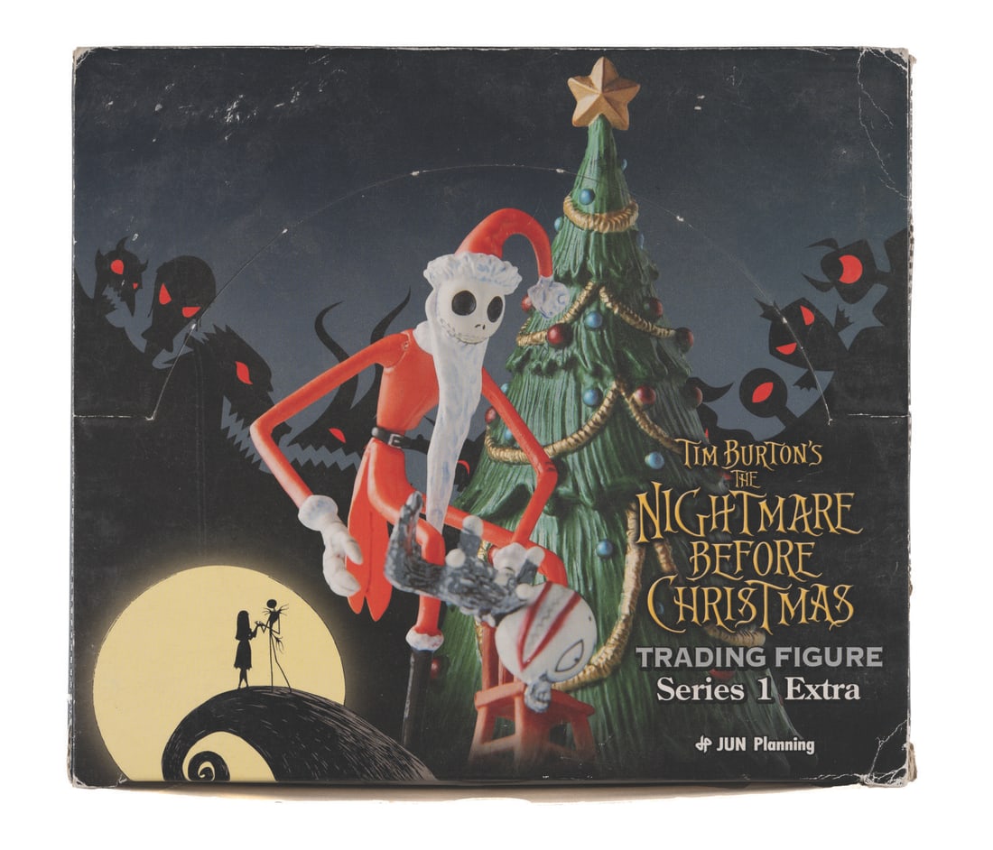 A “The Nightmare Before Christmas" Trading Figure Series 1 Extra Retail Case.: (JUN Planning, 2000s) A complete retail display case of “Nightmare Before Christmas” Series 1 Extra trading figures. The case includes 12 individual boxes marked for retail sale containing one