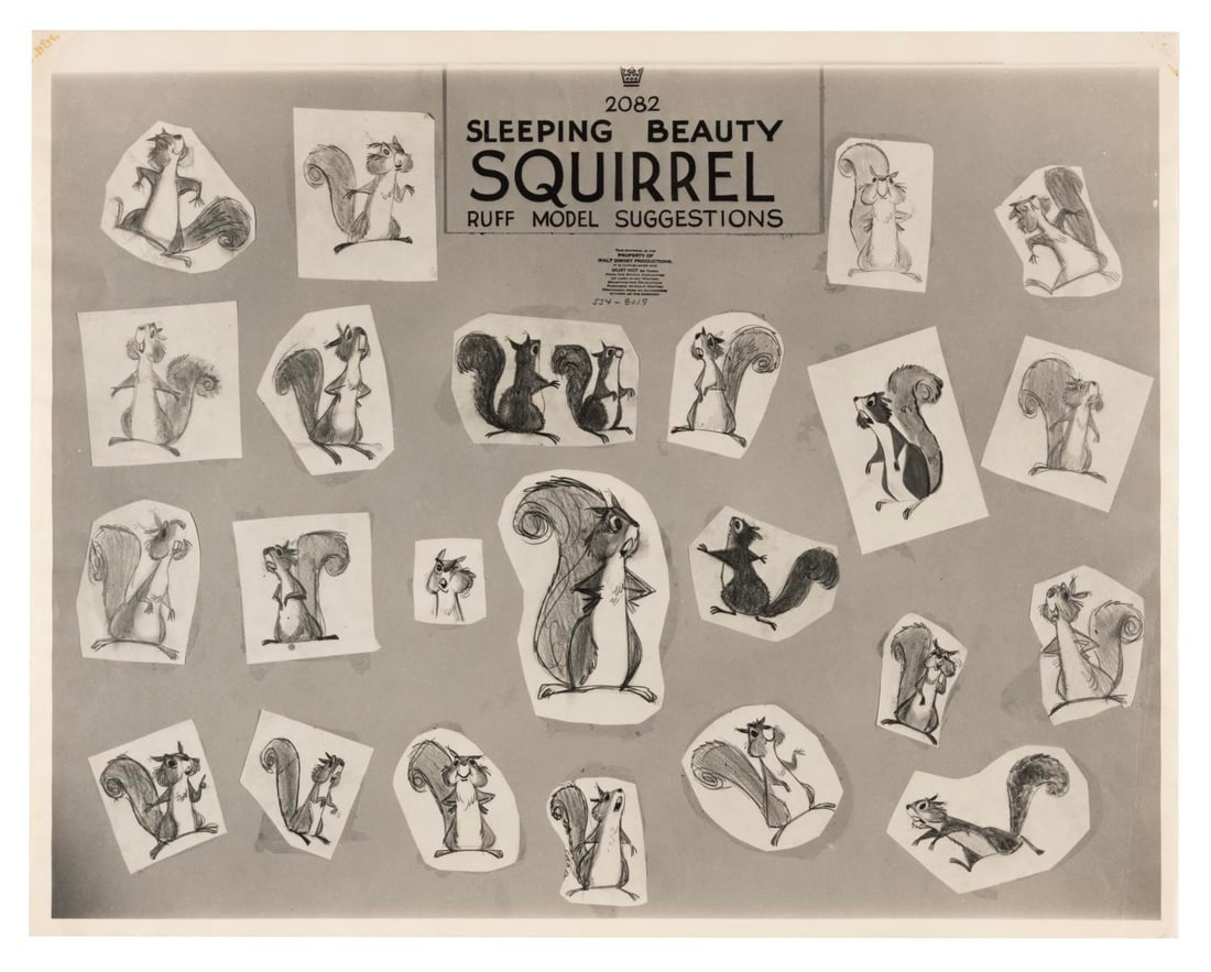 A “Sleeping Beauty” Squirrel Photostat Model Sheet. (1 of 1)