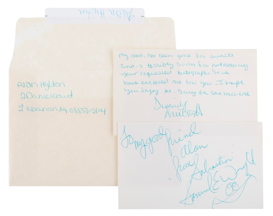 A Samuel E. Wright Signed Index Card. (1 of 2)