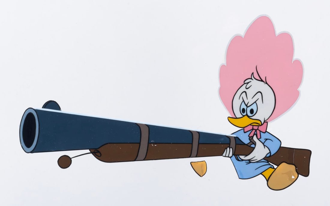 A “Your Host, Donald Duck” Baby Duck Production Cel.: (Disney, 1957) An original production cel of Grandpa Rufus Duck’s baby from the Disneyland TV series episode “Your Host, Donald Duck.” With a character image size of 3.5” x 5.75”