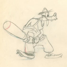 A “How To Play Baseball” Goofy Production Drawing.