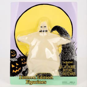 An Oogie Boogie Glow-in-the-Dark Action Figure.