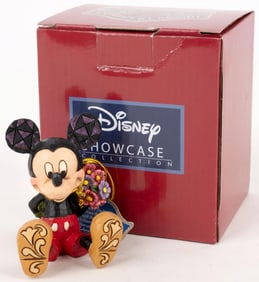 A Jim Shore Mickey Mouse with Flowers Miniature Figurine.