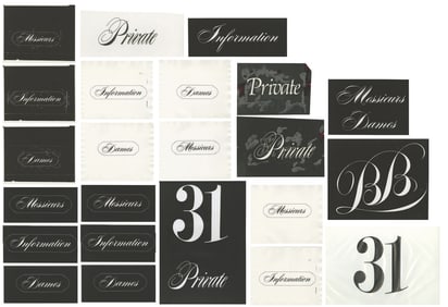 A Set of Blue Bayou Restaurant Signage Production Art.