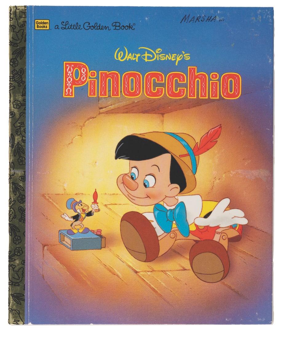 A Ron Dias Signed "Pinocchio" Little Golden Book.: TEST