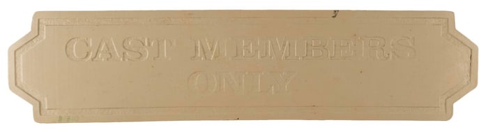 A Replica Cast Members Only Sign.