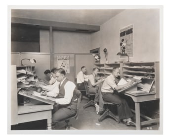 A Disney Studio Photo of Animators in 1929.
