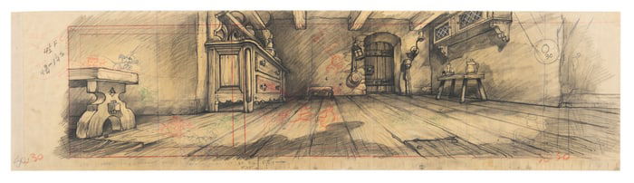A "Three Blind Mouseketeers" Pan Layout Drawing.