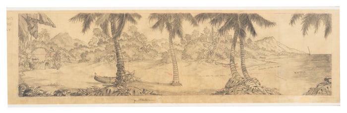 A "Hawaiian Holiday" Pan Layout Drawing.
