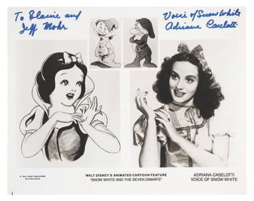 An Adriana Caselotti Signed Snow White Publicity Photo.