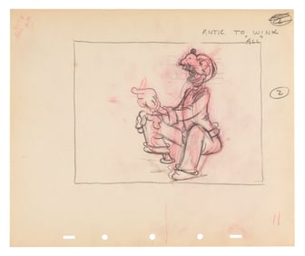 An Original “Goofy and Wilbur" Layout Drawing.