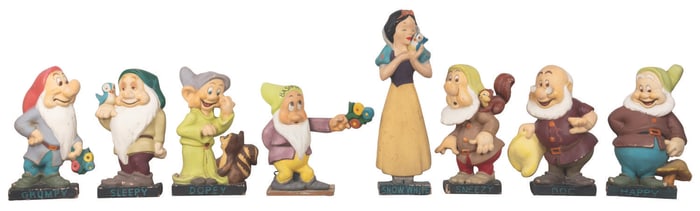 A Set of “Snow White and the Seven Dwarfs" Old King Cole Displays.