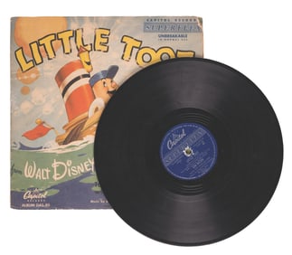 A “Melody Time" Little Toot 78 RPM Record.
