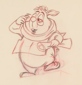 A White Rabbit “Alice in Wonderland" Production Drawing.