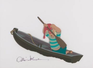 An Ollie Johnston Signed “Peter Pan" Original Production Cel.