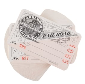 A Collection of 1955 Carolwood Pacific Railroad Passes.