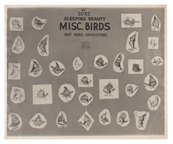 A "Sleeping Beauty" Birds Photostat Model Sheet.