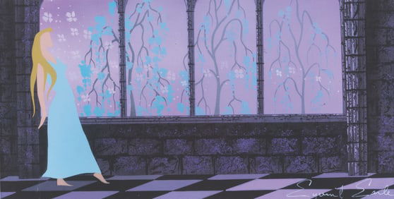 An Eyvind Earle "Sleeping Beauty" Concept Painting.