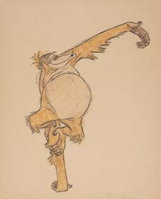 A Ken Anderson King Louie Character Development Drawing.
