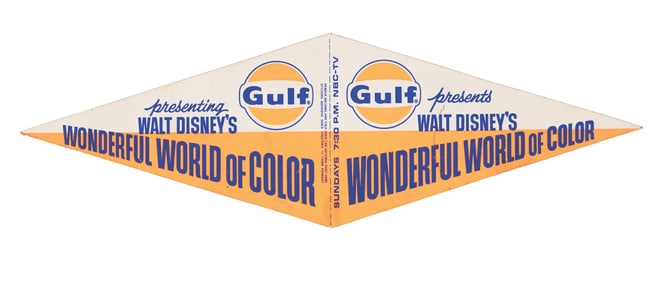 A Gulf “Walt Disney's Wonderful World of Color" Pennant.