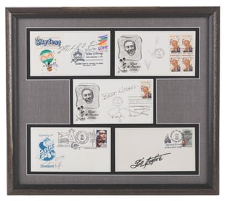 A Collection of Signed Disney-Related USPS Stamp Covers.