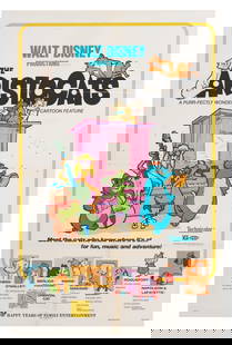 A Rare Re-Release One-Sheet for "The Aristocats.": (Disney, 1973) A one-sheet for the 1973 re-release of “The Aristocats,” featuring an “Oriental Cat, Voice - Paul Winchell” sticker not common to these posters. Measuring 27” x 41