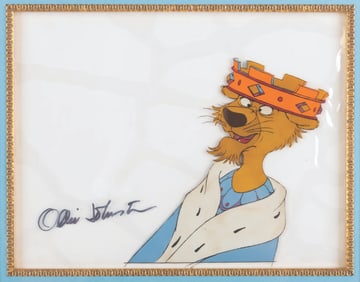 An Ollie Johnston Signed "Robin Hood" Original Production Cel.