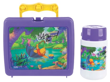 A Multi-Signed Winnie the Pooh Lunch Box and Thermos.