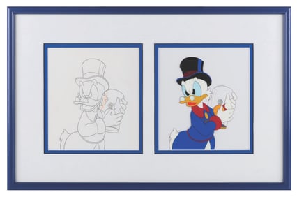 A “DuckTales" Original Production Cel and Drawing.