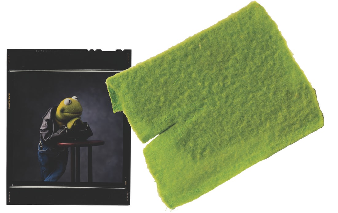 A Kermit the Frog Fabric Sample and Photo Transparency. (1 of 5)