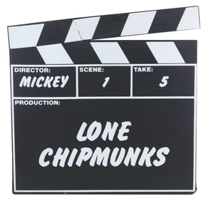 A "Lone Chipmunks" Clapperboard Disney Store Display.