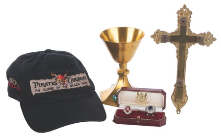 A "Pirates of the Caribbean" Crew Hat and Treasure Props.