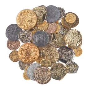 A Collection of “Pirates of the Caribbean" Treasure Coins.