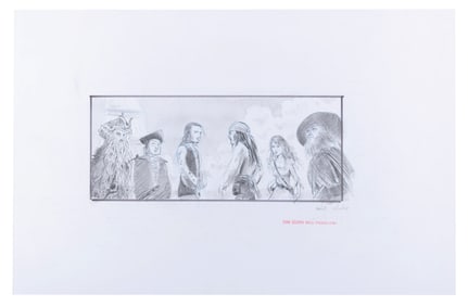 A “Pirates of the Caribbean" Island Meeting Storyboard Drawing.