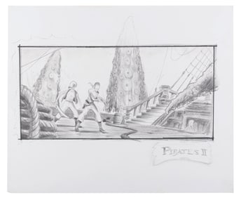 A “Dead Man’s Chest" Kraken Attack Storyboard Panel.