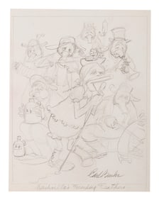 A "Nashville's Founding Feathers" Carl Barks Signed Concept Drawing.