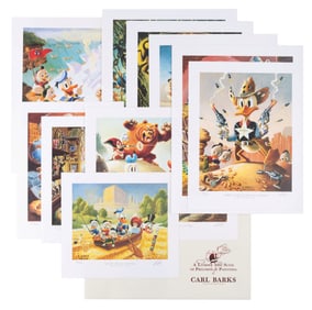 A Collection of Concept Art Prints Signed by Carl Barks.