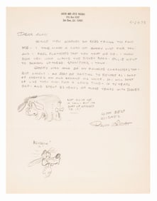 A Letter with Eeyore and Goofy Drawings by Ralph Wright.