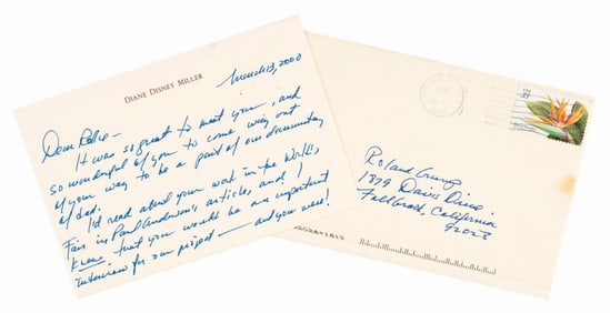 A Hand-Written Letter from Diane Disney Miller to Rolly Crump.
