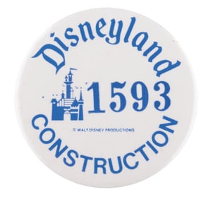 A Disneyland Construction ID Button.