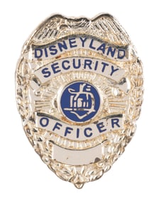 A Disneyland Security Officer Badge Pin.