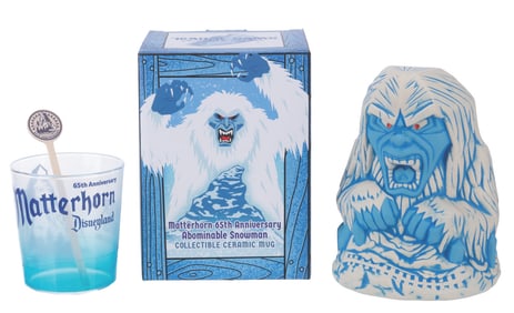A Matterhorn Bobsleds 65th Trader Sam's Mug and Cup Set.