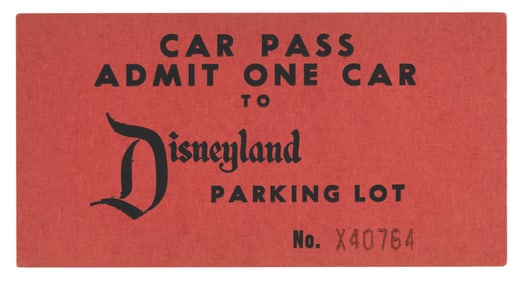 A 1950s Disneyland Car Pass.