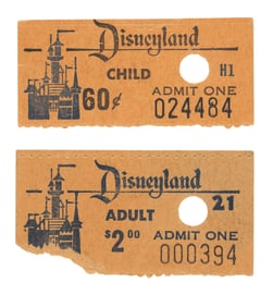 A Pair of Disneyland Admission Tickets.