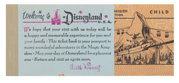 A 1963 Child 5 Attraction Ticket Book.
