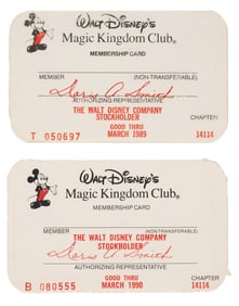 A Pair of Magic Kingdom Club Membership Cards.
