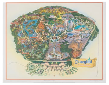 A Signed Disneyland 45th Anniversary Map.