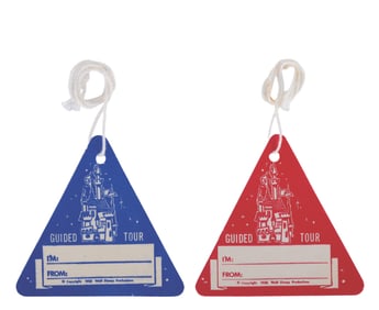 A Pair of Disneyland Early Guided Tour Tags.